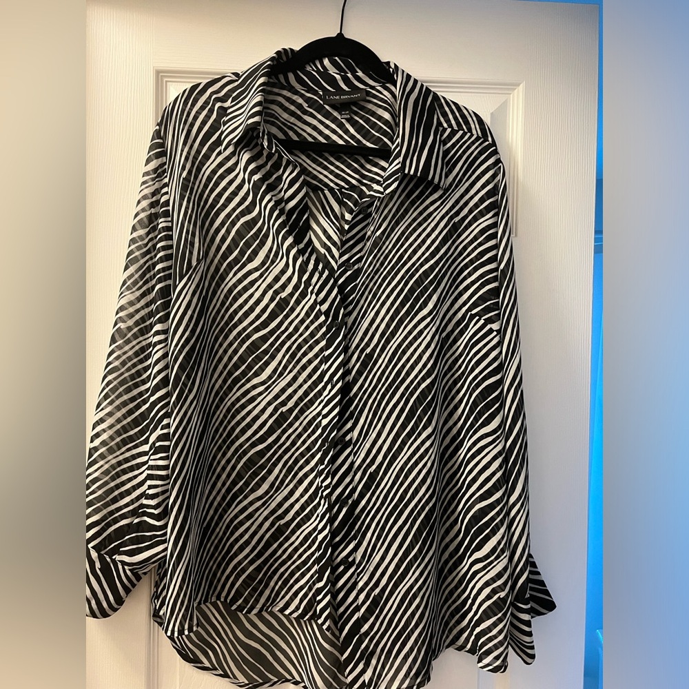 Plus size Lane Bryant Zebra Print Sheer Blouse